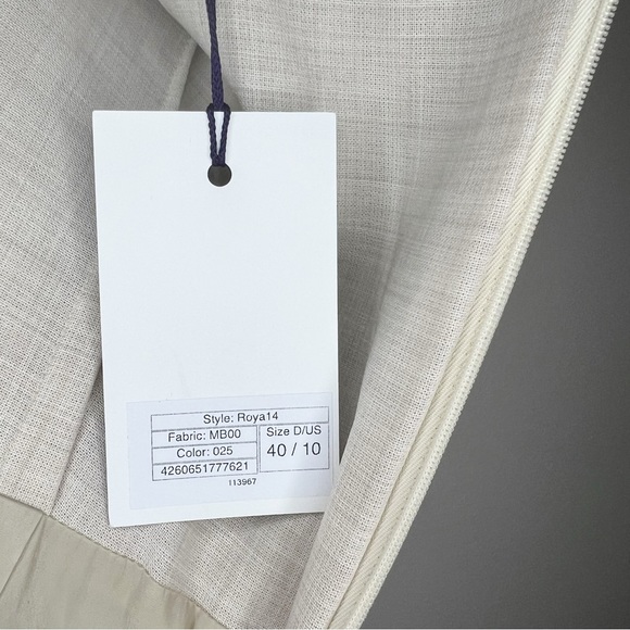 Talbot Runhof Cream draped wool-blend voile midi Dress Size 10 US / 40 D - Picture 7 of 11